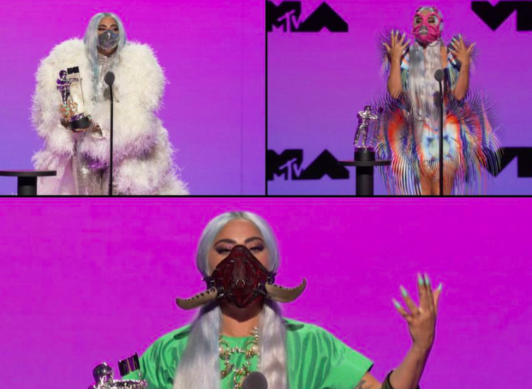 Lady Gaga sorprende con sus mascarillas en los premios MTV